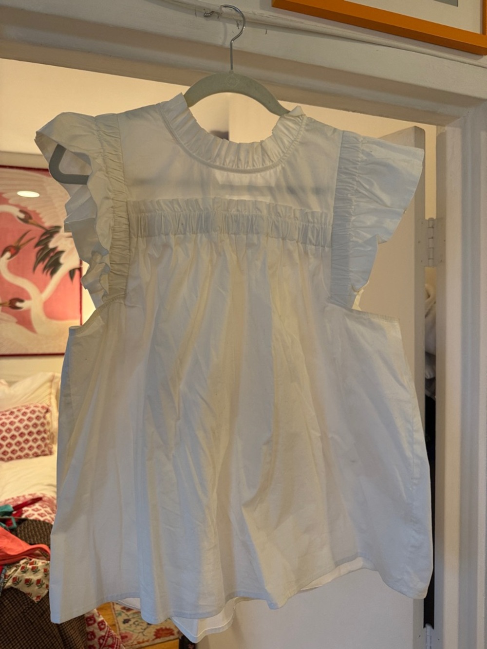 Sea New York White Ruffle Sleeve Blouse